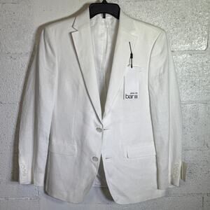Bar III Men's Slim-Fit White 100% Linen Suit Jacket white 38R $360